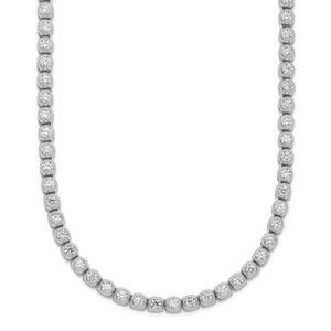 925 Sterling Silver Rhodium-plated Bezel Set 2.3mm CZ 115 Stone 17 inch Necklace